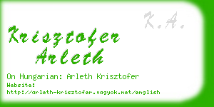krisztofer arleth business card